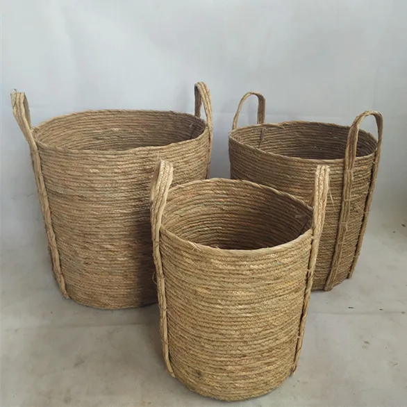 

Extra large Set of 3 Seagrass Storage Basket, Customized