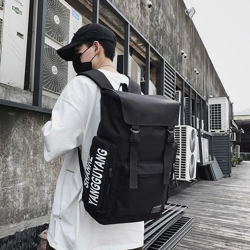 

2021 men's backpack 29*16*45cm business casual fashion trend female large-capacity student computer school bag travel backpack, Shown