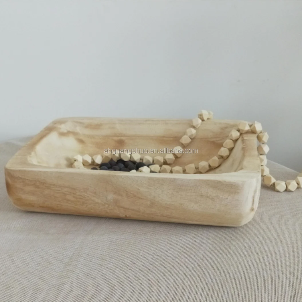 

Paulownia Wood Farmhouse weathered wood tray for kitchen living room home decor/wholesale wood tray/farmhouse tray, Natural