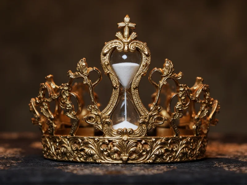 Hourglass motif details on crafted Order of the Hour crown