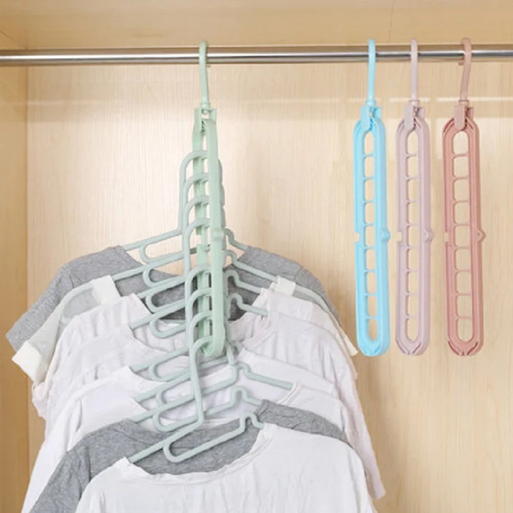 

Multipurpose Multiple Space Saving Storage Hangers Nine-Hole Clothes Hanger Rotating Multifunctional Clothes Folding Hanger