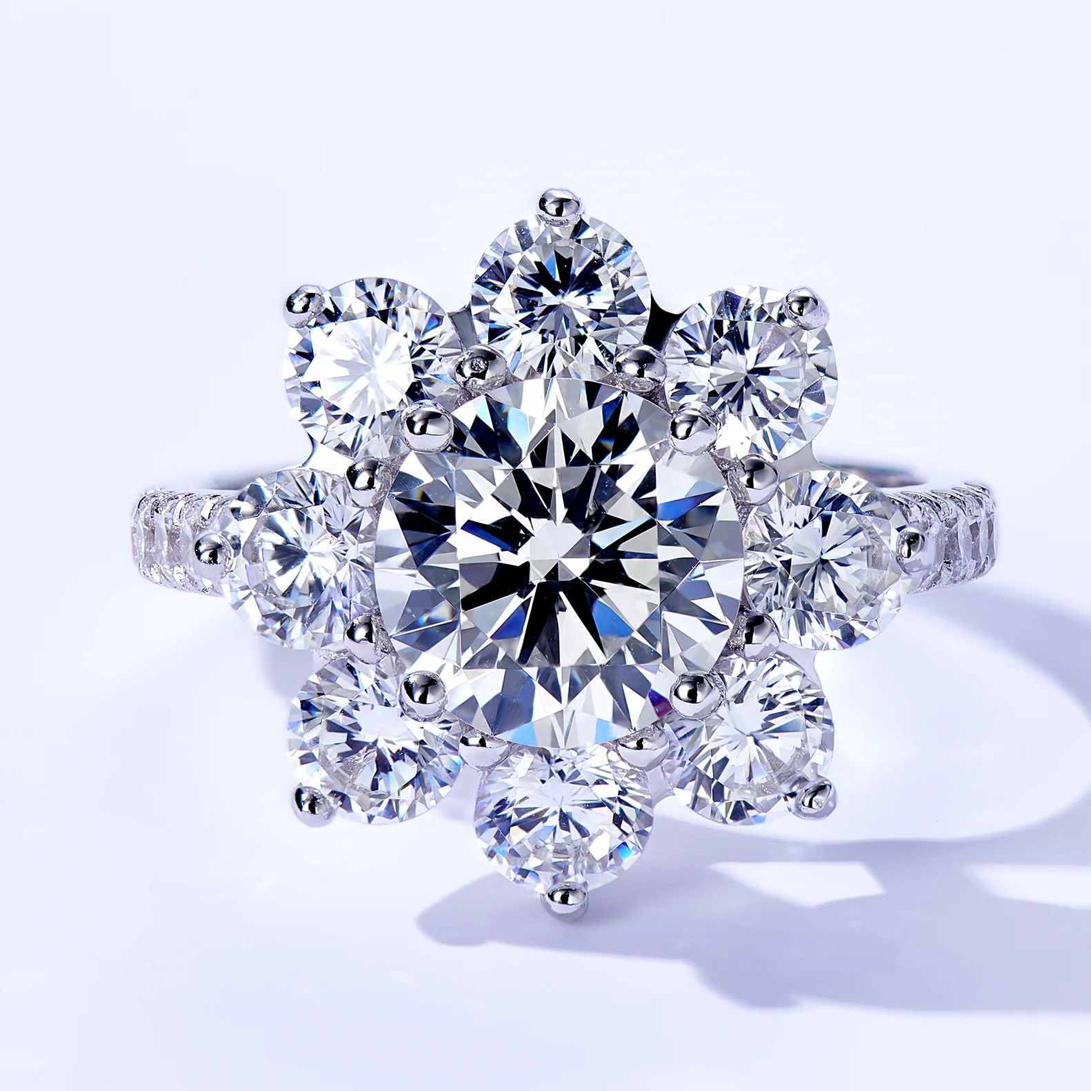 

Zircon ring 18k white gold engagement wedding rings