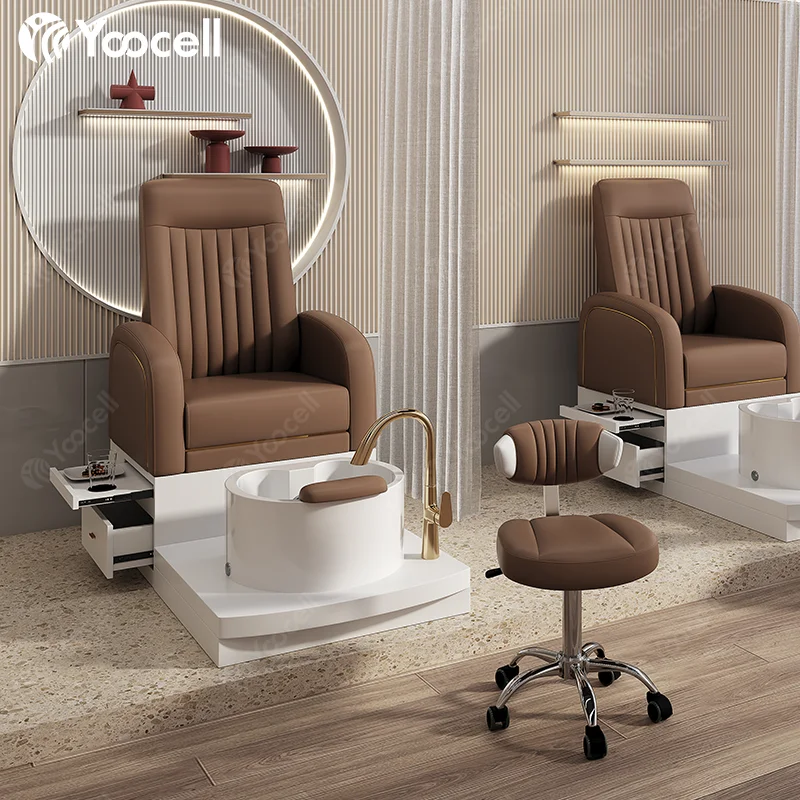 

Yoocell luxury no plumbing massage pedicure chair nail salon sillas foot spa chair for nails