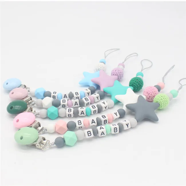 Baby Accessories Baby Silicone Pacifier Clip Holder Newborn Baby Gift