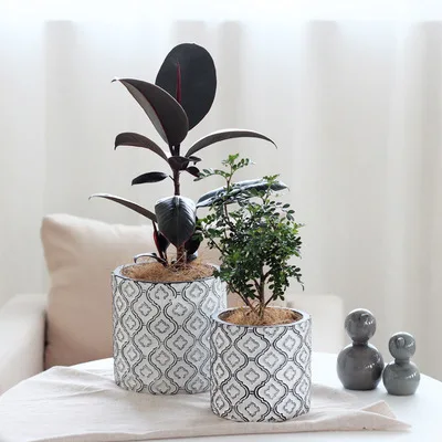 

balcony indoor outdoor nordic retro cement cheap flower pots & planters for home decor, As picture