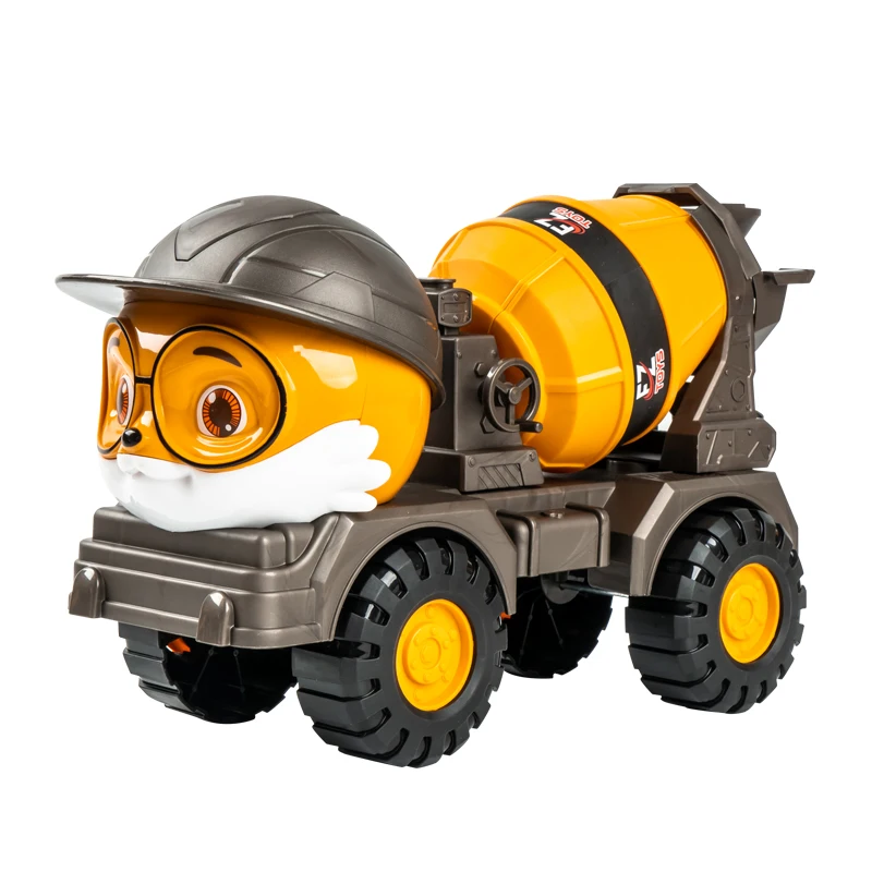 

Simulation Squirrel excavator toy children's high quality engineering vehicle cement mixer truck toy friction toy vehicle