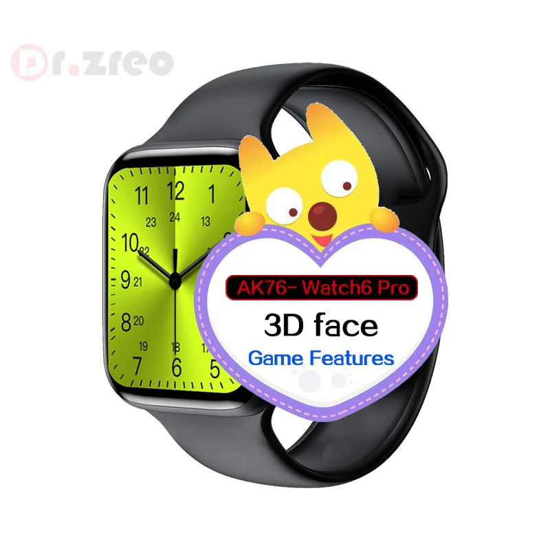 

Ak76 Smart Watch Series 6 BT Call Support Dynamic 3D UI Display Intelligent Thermometer Games Watch SmartWatch AK76
