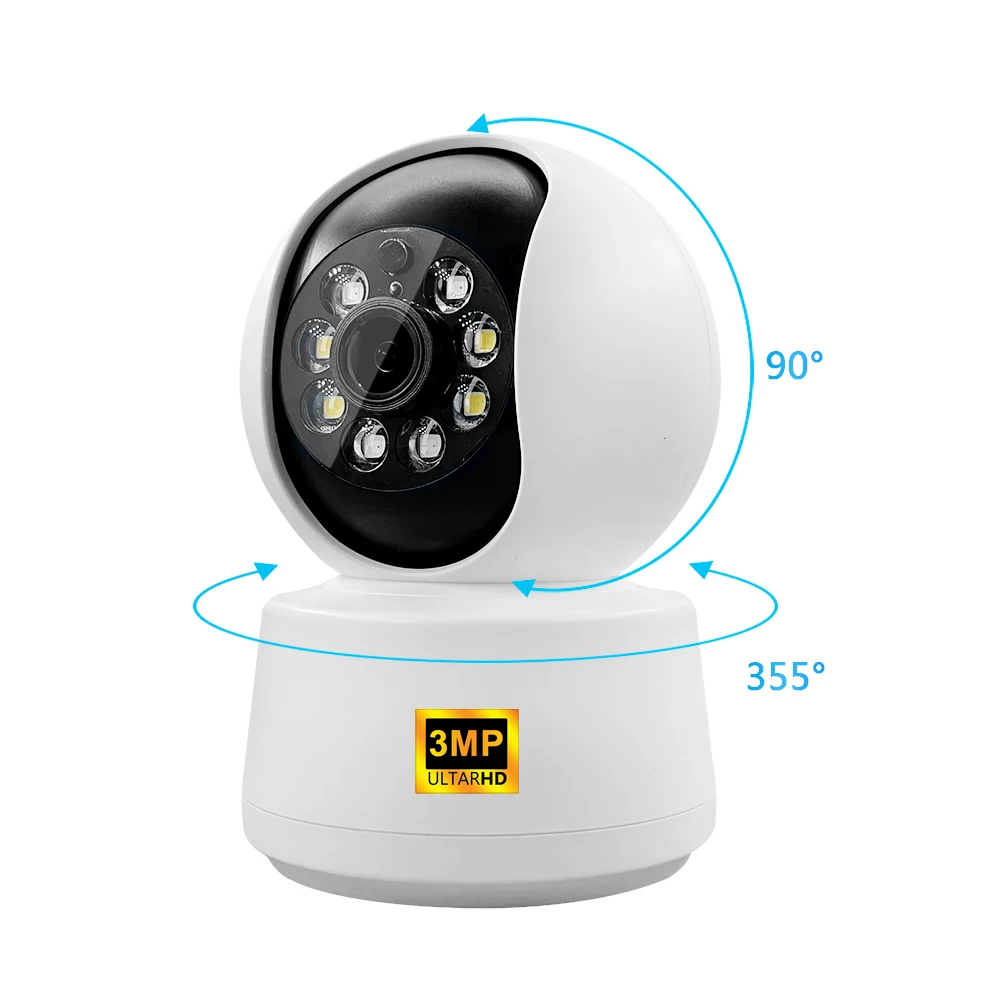 

Wifi 3MP Ptz Camera Indoor Surveillance Cameras With Wifi H.265 Security CCTV Two Way Audio Wireless