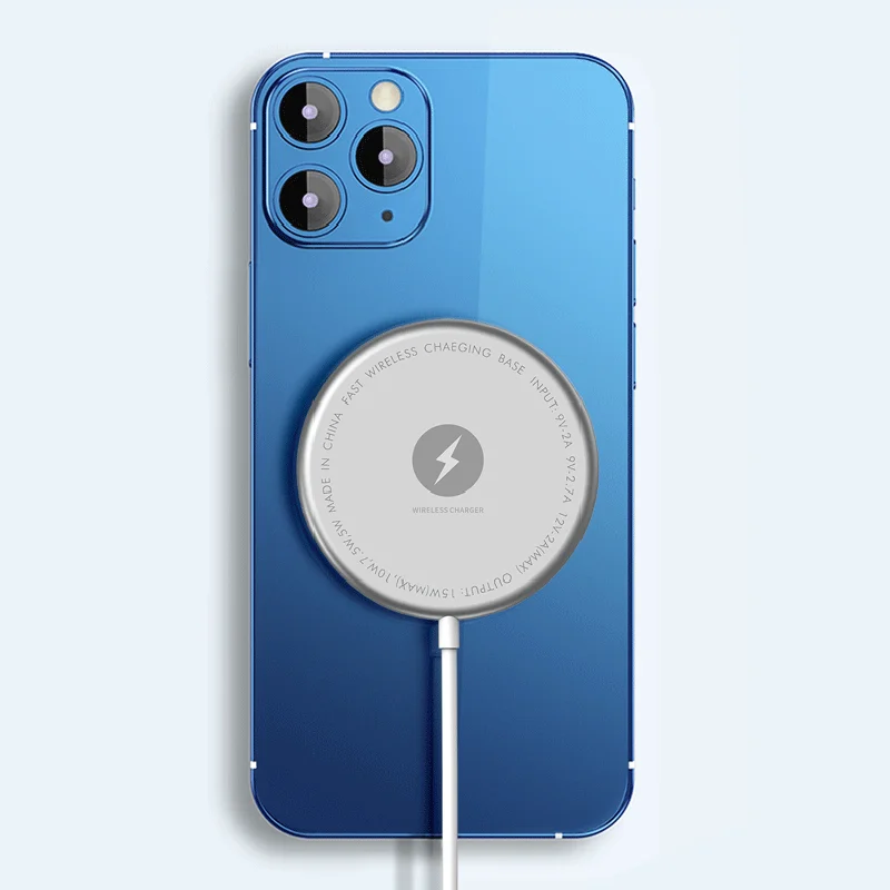 

OEM Factory Wholesale Magnetic Charger Cable Portable Charger Magnet Wireless Charger for iPhone 12, White, blue
