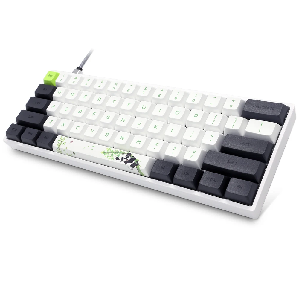 

YMM hot selling GK61 Gateron optical switch wireless dye pbt keycaps 61keys backlit RGB 60% gaming keyboard, Black/ white