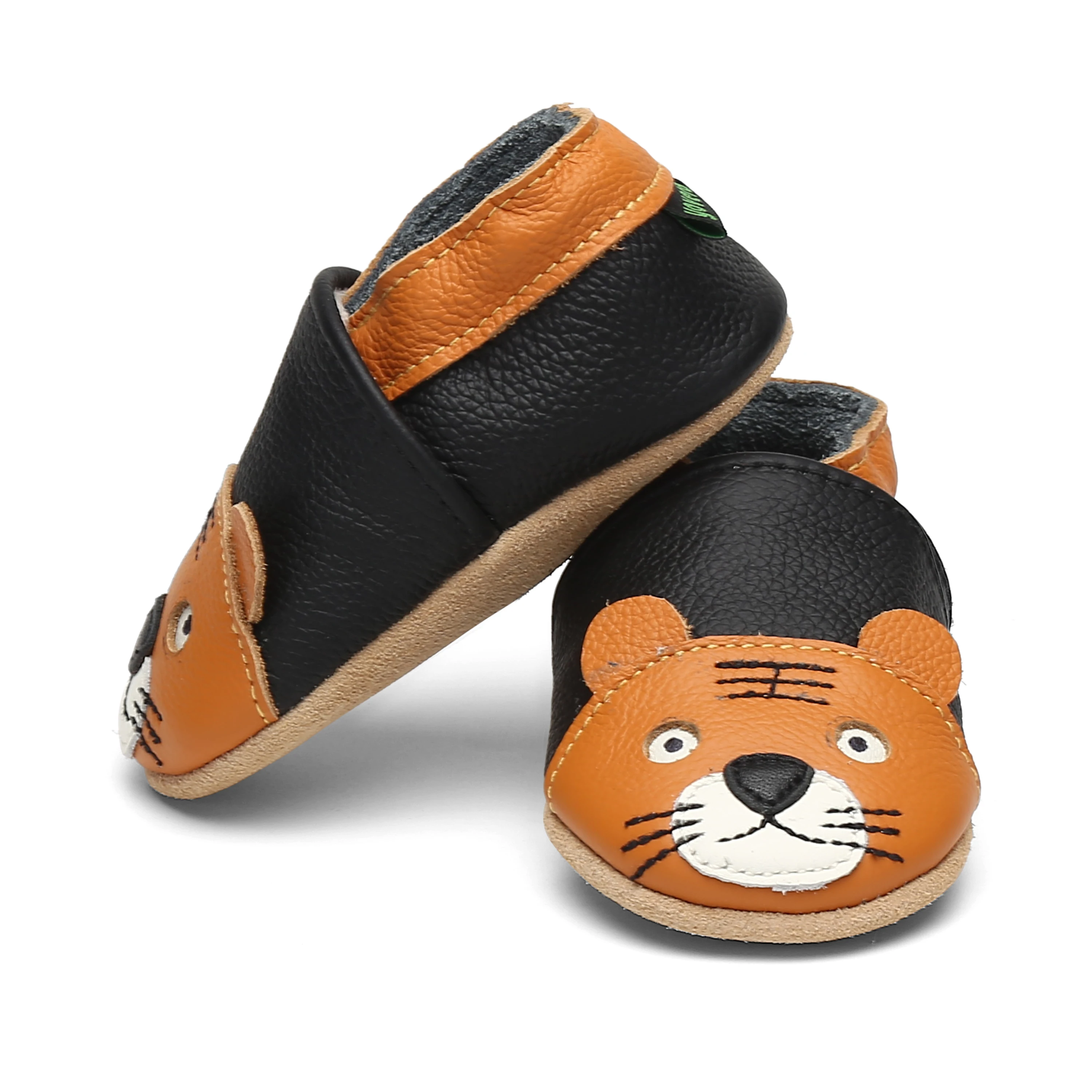 

Cute Cartoon Pattern Soft Moccasins Child Toddler Baby Casual Shoes First Walker Shoes, Black