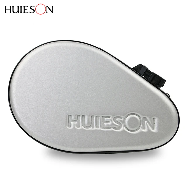 

HUIESON Custom Print Logo Hard Cover Ping Pong Bat Paddle Bag Hard Case Table Tennis Racket, Silver / blue