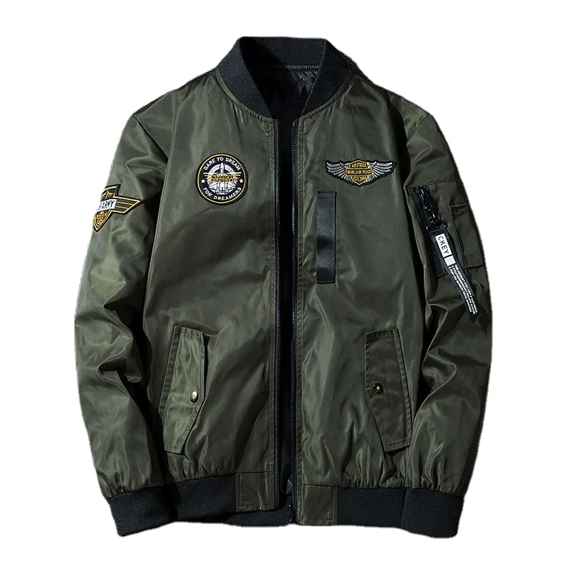 

Air Force MA bomber jacket stand collar men's spring/fall baseball suit plus size flight suit cargo coat trend Big/Tall jacket