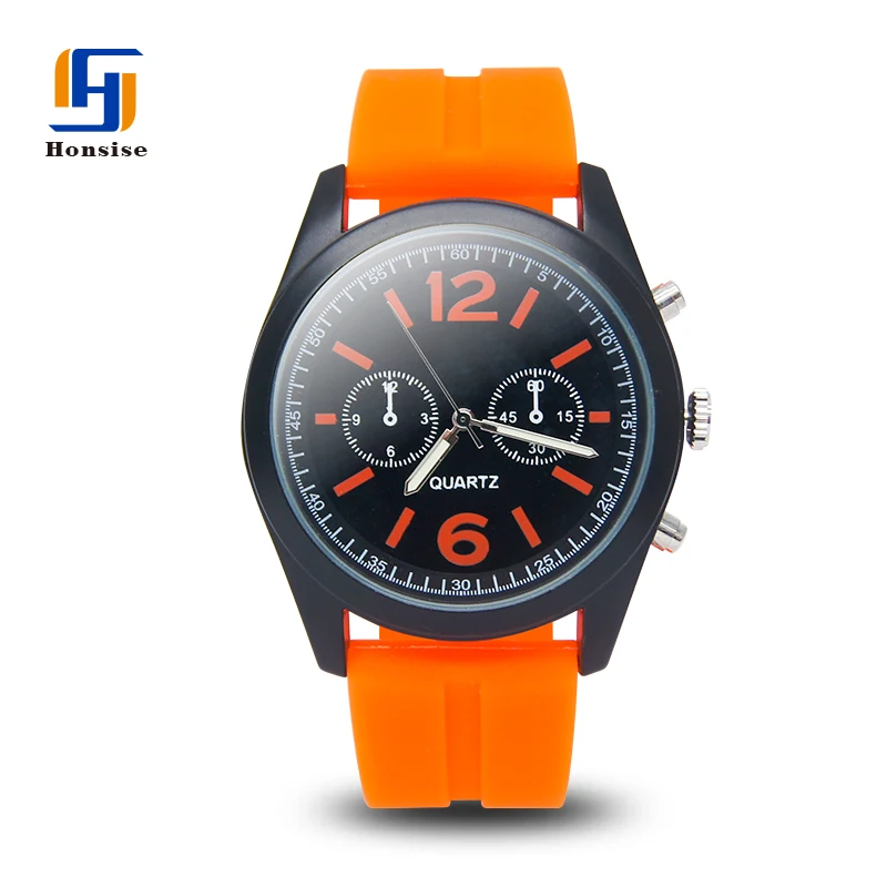 

Stainless Steel Back Waterproof Boys Custom Logo Silicone Watches
