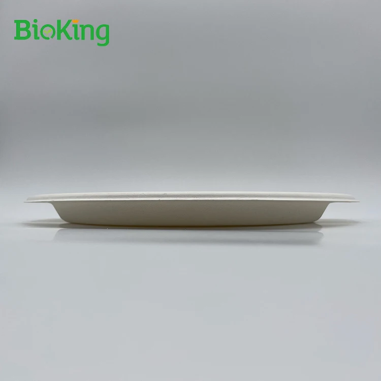 

Top fashion sugarcane fiber plates paper round dinner biodegradable cornstarch plate, Bleached;natural