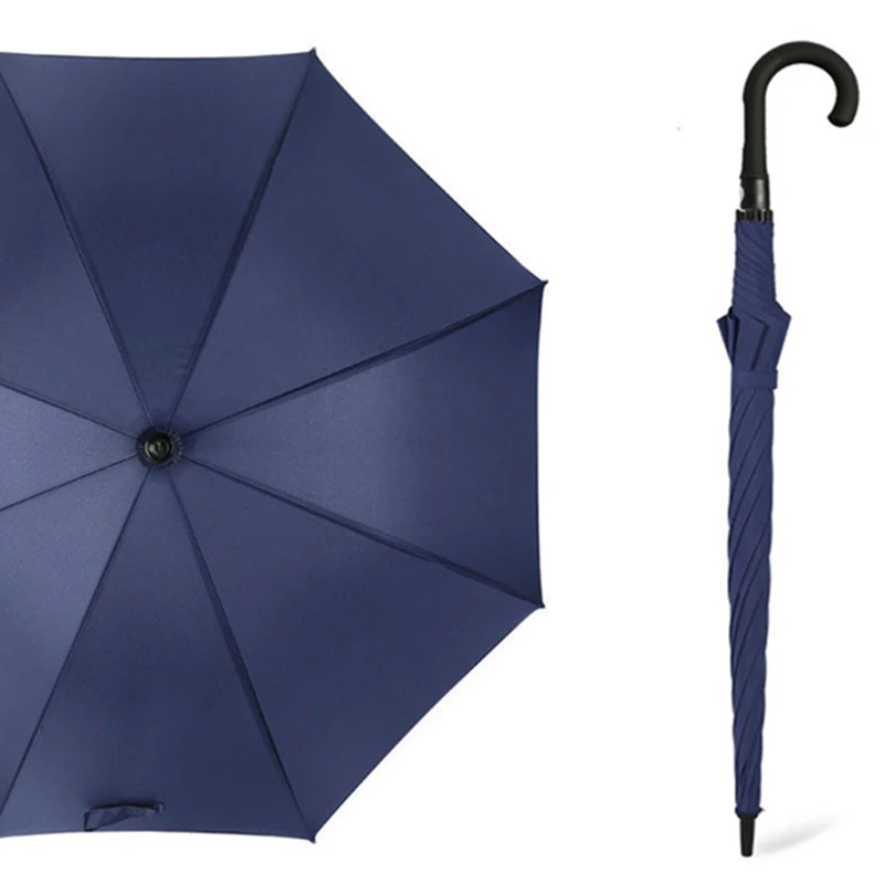 Extra Large Oversize Semi-Automatic 210T Steel Golf Umbrella Windproof Waterproof Outdoor Straight Umbrella Minimalist Plastic