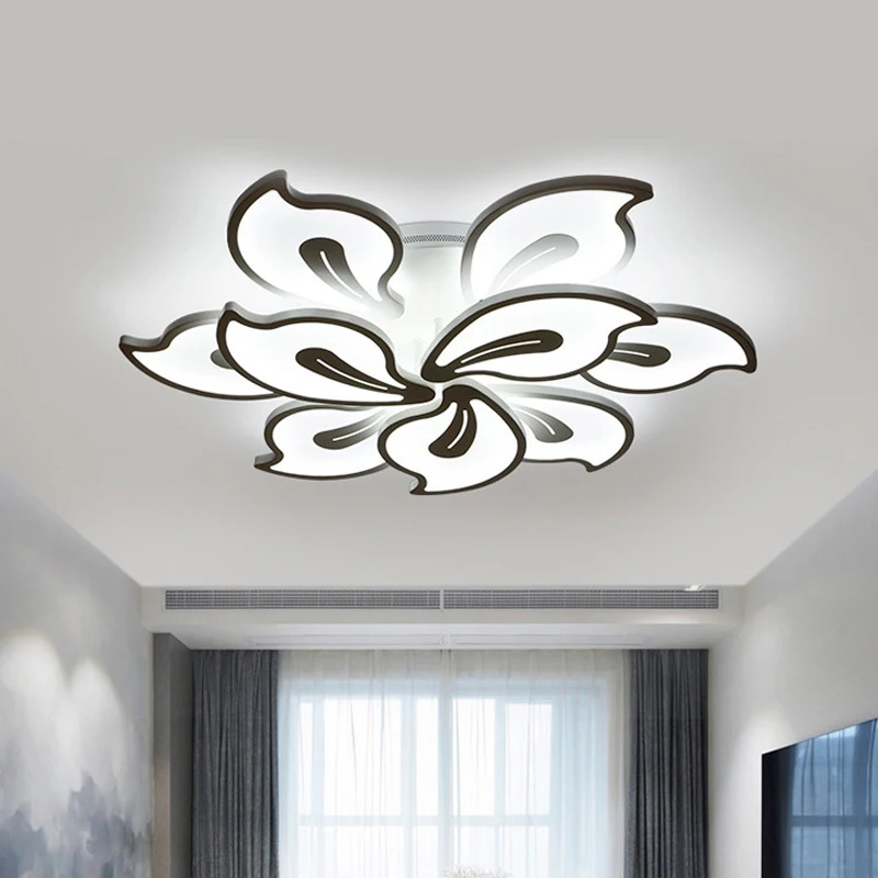 Modern Acrylic 5 lights Warm White LED Ceiling Lamp Lotus Flower Pendant Lighting Bedroom Living Room