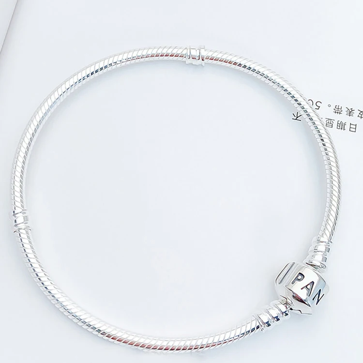 

Original wholesale 925 sterling silver bracelet with silver buckle suitable for ladies bracelet jewelry Pandora charm jewelry