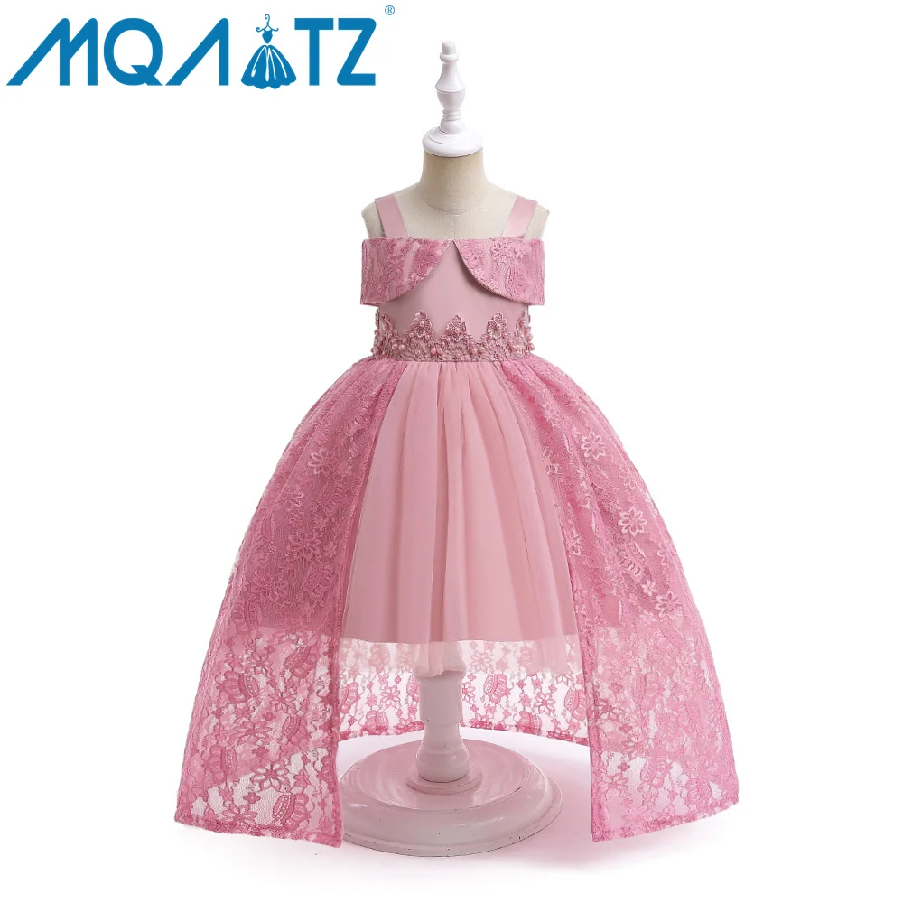 

MQATZ Hot Sale Off Shoulder Kids Birthday Frock Girls Flower Wedding Evening Party Dress
