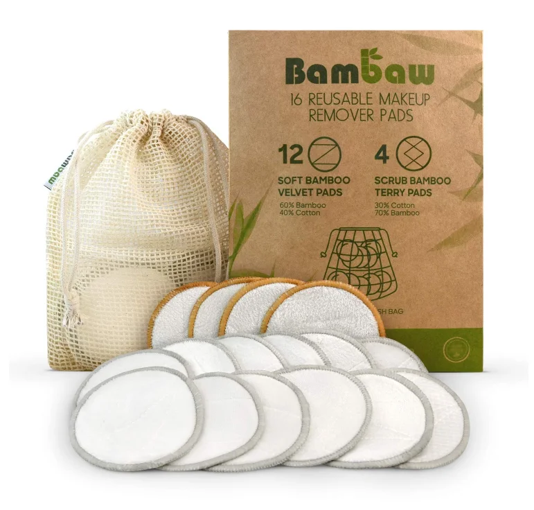 

Reusable Eco-Friendly Zero Waste Bamboo Makeup Remover Pads, White