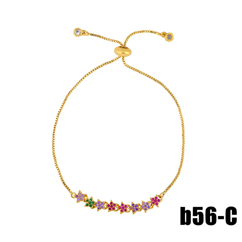 Women Fashion Jewelry Colorful Zircon Boy Girl Cross Charm Bracelets