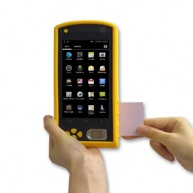 

Free SDK Biometric Fingerprint Handheld Data Capture Tablet with NFC Card Reader HF-FP05, Yellow