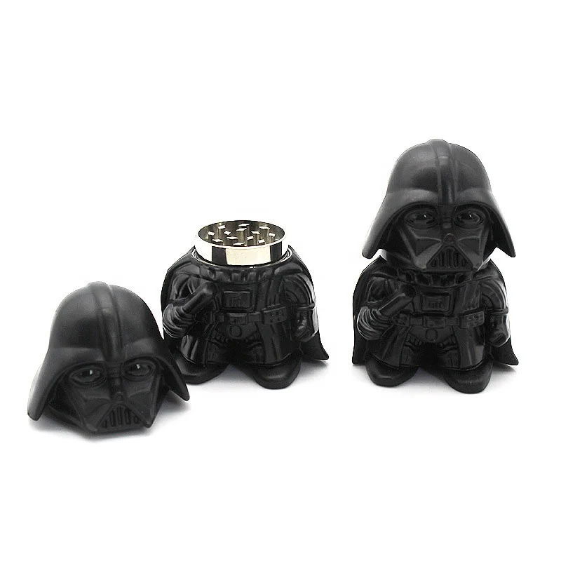

Creative Design Popular Darth Vader Design Zinc Alloy Tobacco Grinder 3-layer, Black