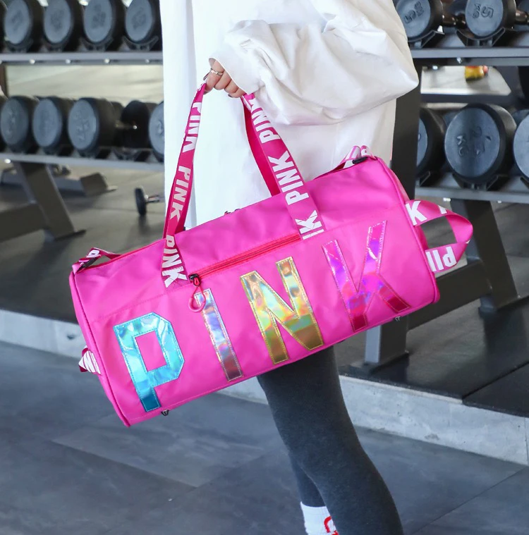 

Colorful Laser sequins Storage handbag pink duffle bags gym large sport gym bag women yoga fitness bag, 14color