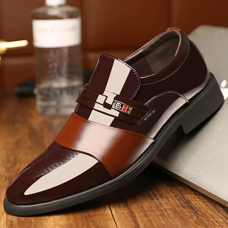 

New Fashion British Style Bright Leather Men's Formal Dress Shoes Leather