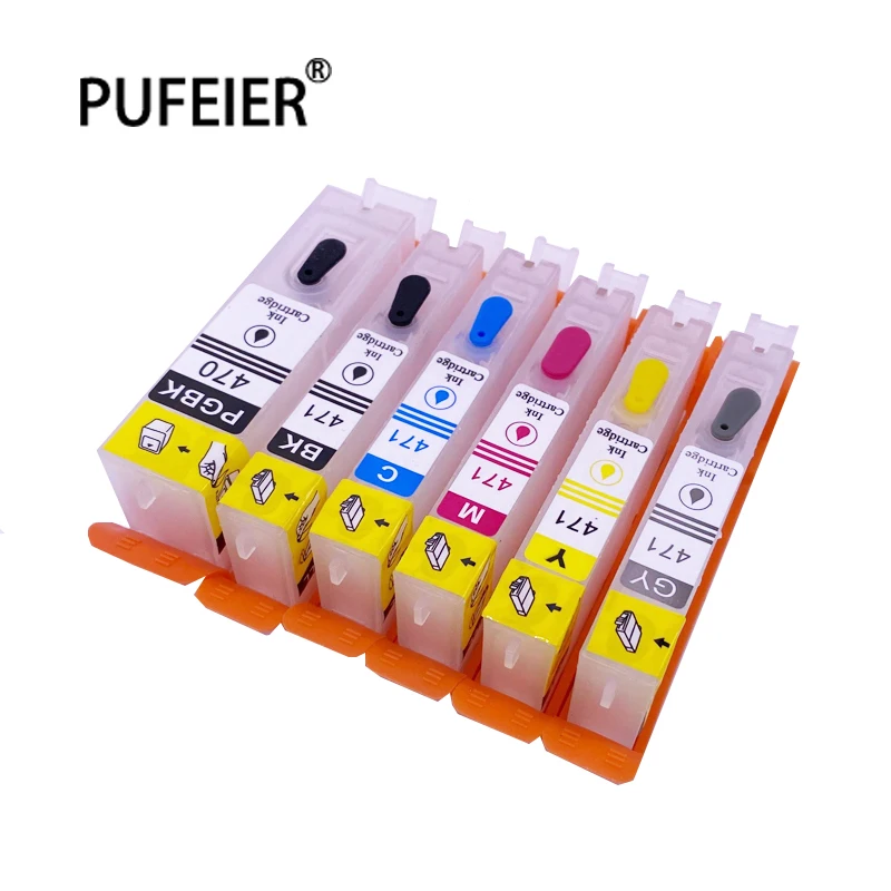 

6 Color PGI-170 CLI-171 Empty Refillable Ink Cartridge With Chip For Canon PIXMA MG7710 MG6810 MG5710 PGI170 CLI171 Printer CISS