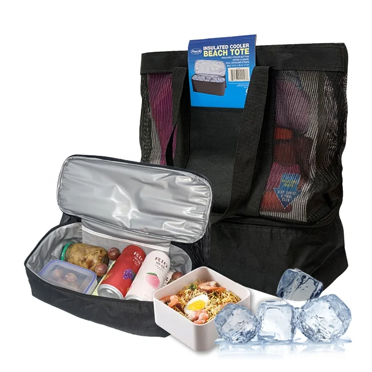

2020 Grocery & Picnic Mesh Beach Tote Bag with Detachable For Beach, Customizable