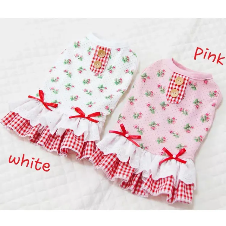 

Customized dog cat pet princess dress rose flower spring summer dog skrit new supplies pet accessories