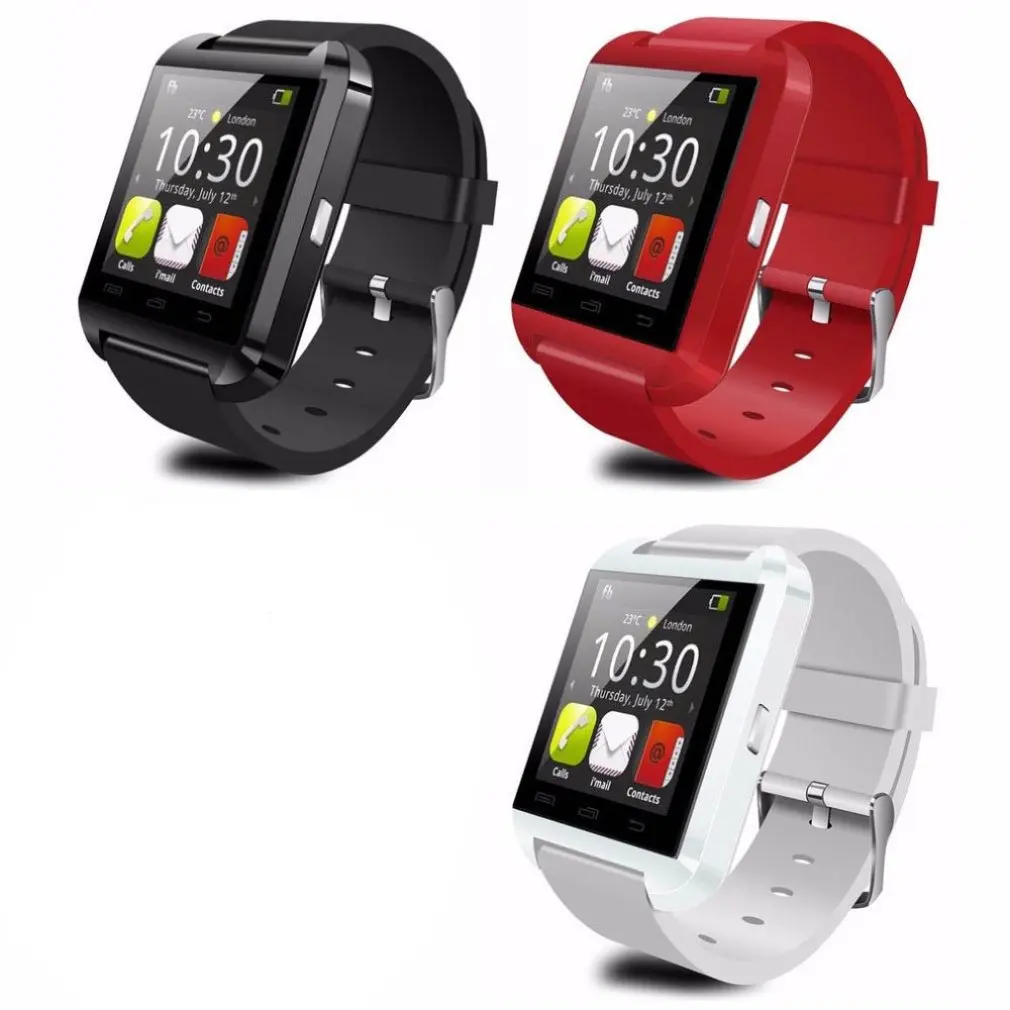 

Hot Sale Support With Android Touch Screen Blue tooth Fitness smart watch Mobile Phones Smartwatch U8 Smart Watch, Black white red