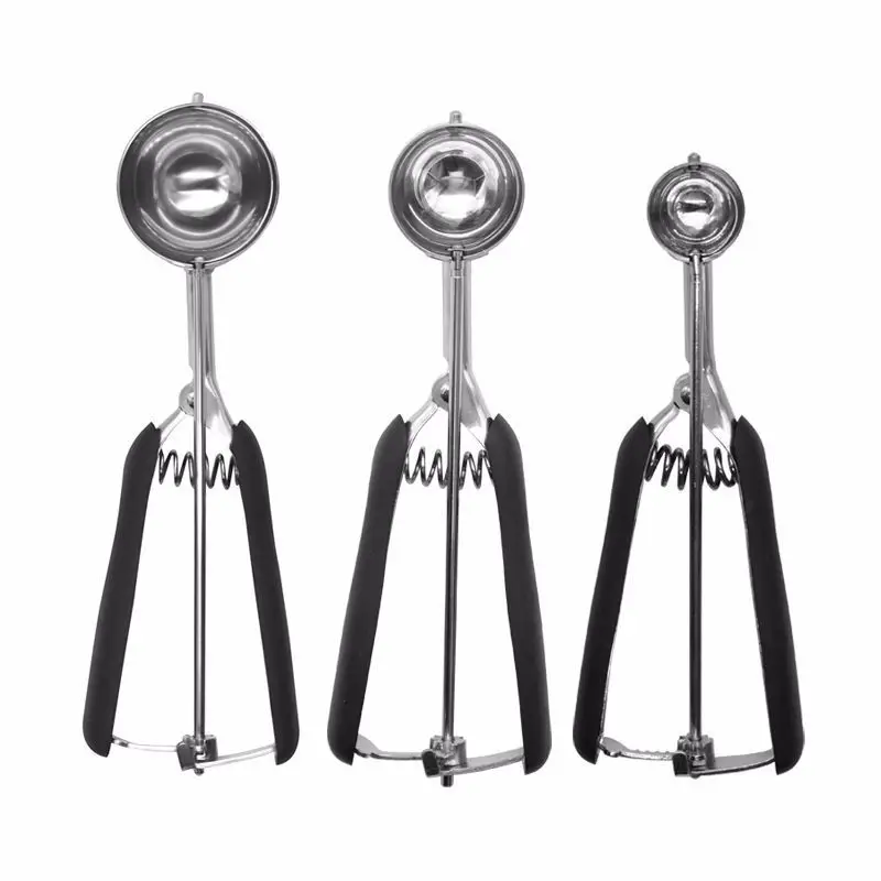 

1767 Ice Cream Scoop Set Stainless Steel Multifunctional Meatball Mashed Potato Silver Cookie Scoop