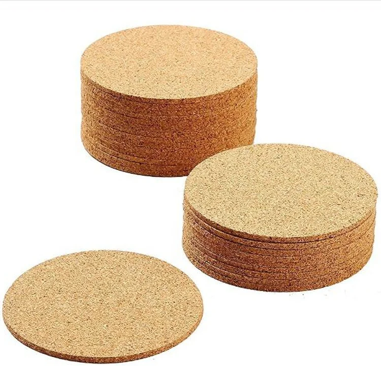 

Protective Water Absorbent Cheap Natural Custom Logo Round Shape Blank Cup Drinking Cork Coaster for Home Decoration