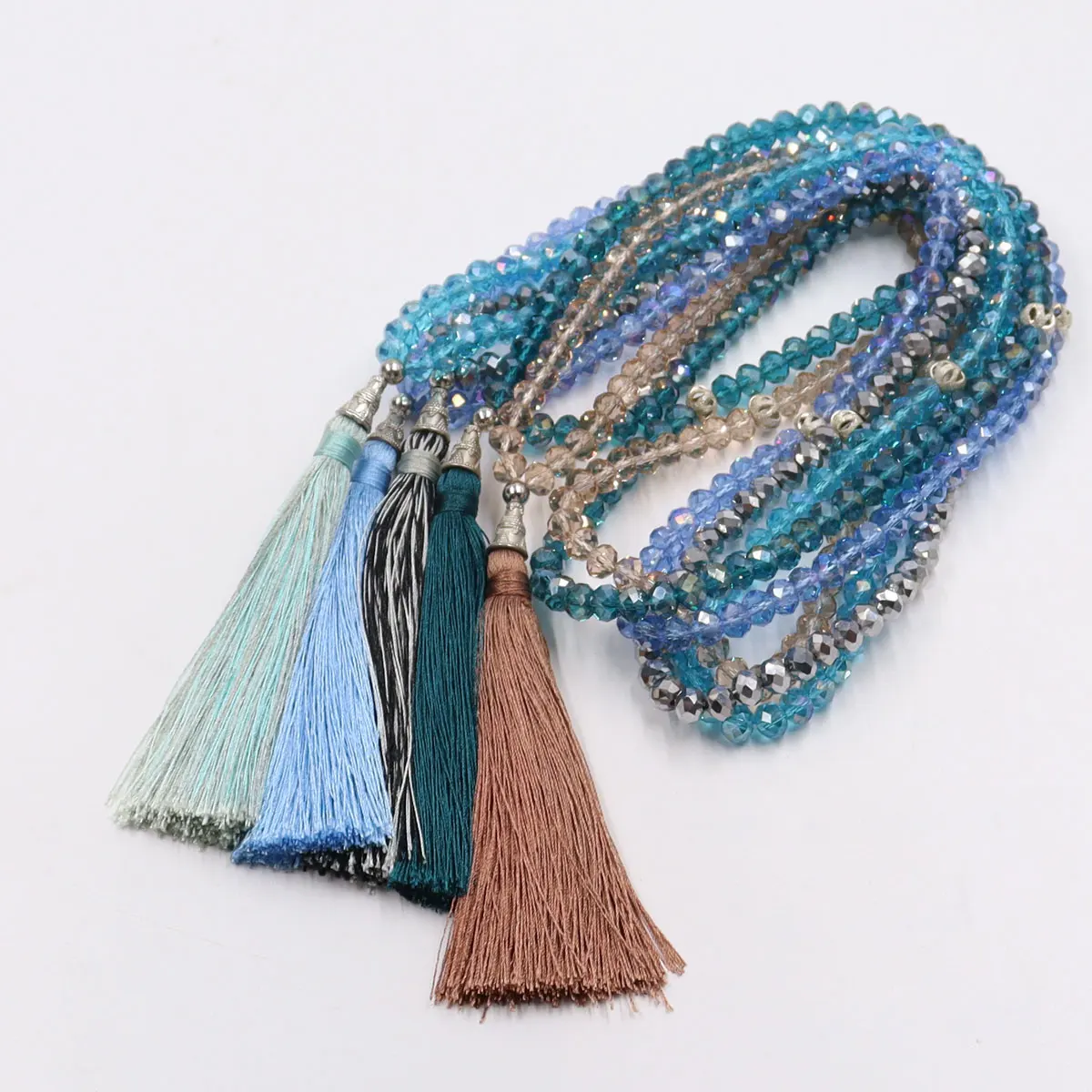 

Tasbih 99 Crystal Glass Tasbih Long Silk Tassel Factory Price Wholesale Rosary For Muslim Ramadan In April, Alll colors or customized