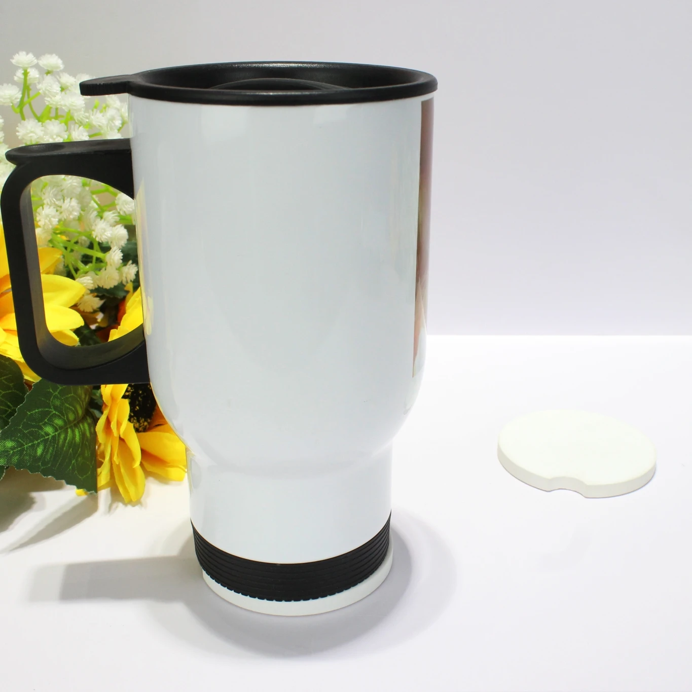 

Wholesale 15oz stainless steel electric heating car mug auto coffee mug car travel mug, White or silver