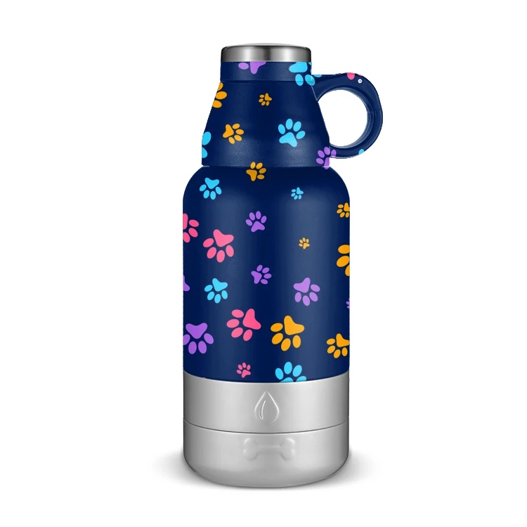 

China Factory Custom design Double Wall Insulated Stainless Steel Sports Water Bottle with dog water bottle bowl and food bowl, Customized color