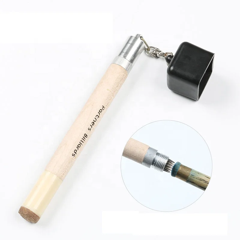 Snooker & Billiard Accessory  Pen-Shaped Pool Cue Tip Shaper with Chalk Holder