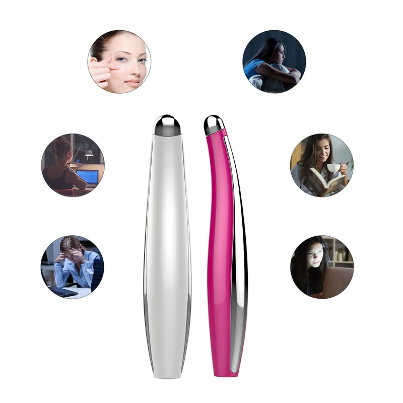 

Gubebeauty mini stick tool stainless steel portable instrument electric facial care pen manual eye massager