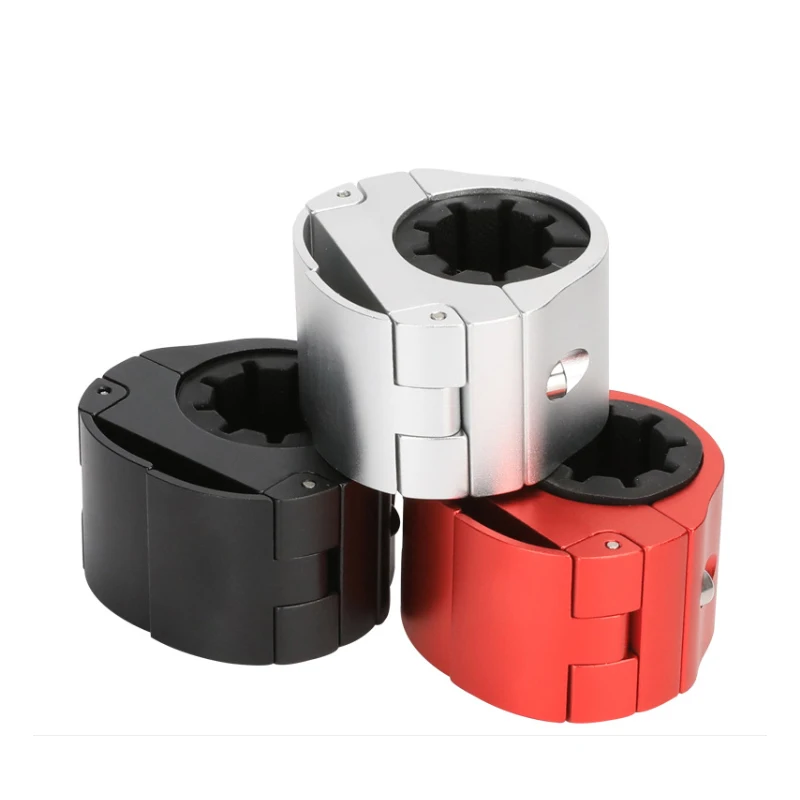 

Bike Phone Holder Invisible Mobile Stands Ring Aluminum Alloy Cell Phone Bracket for Bicycle Motorcycle Navigation, Black silver red