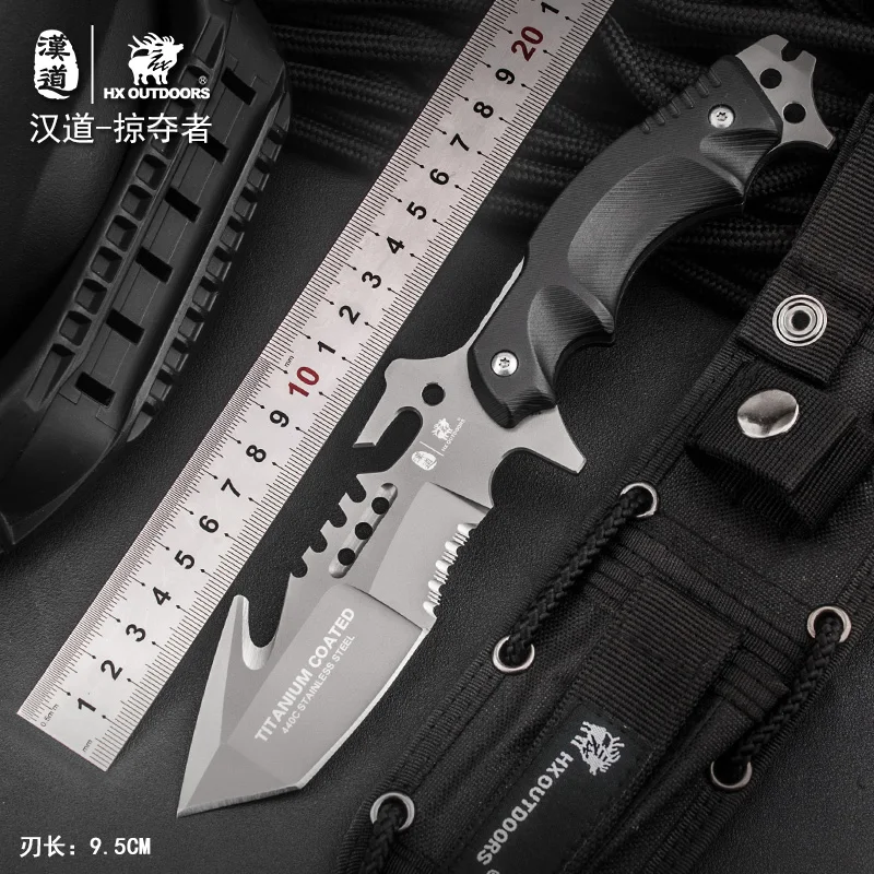 

HX OUTDOORS predator Tactical Survival Camping Knife High Quality Hunting Knives Jungle Rescue Knife freeshipping