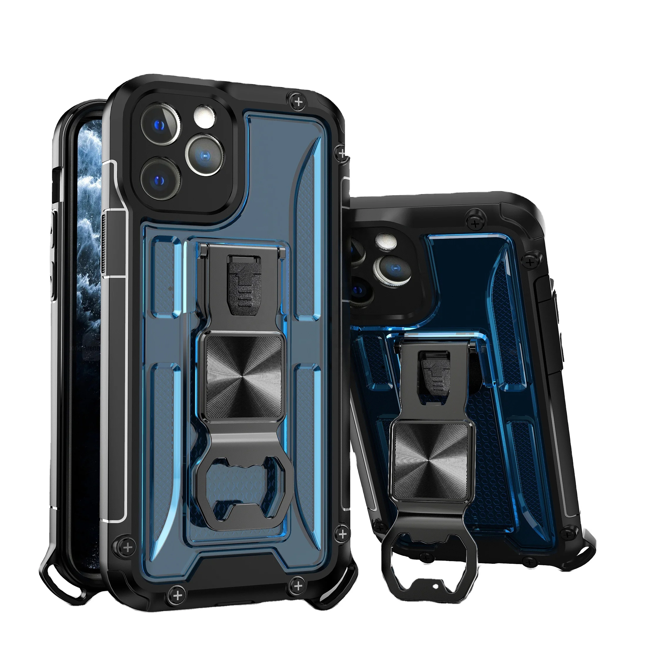 

High Quality Metal Ring Holder Shockproof Pc Tpu Phone Case Back Cover For iPhone12/ Pro, Multi-color, can be customized