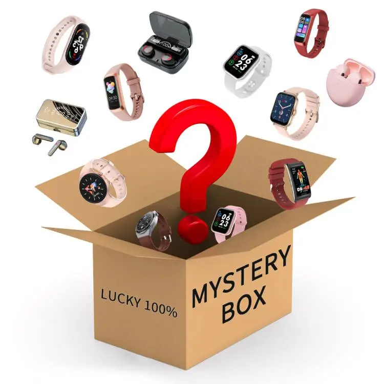 

2024 Hot Selling Smartwatch Mystery Box Lucky BOX 100% Open Earphone & Earbud Smart Watch Alloy Electronica Electronics Products