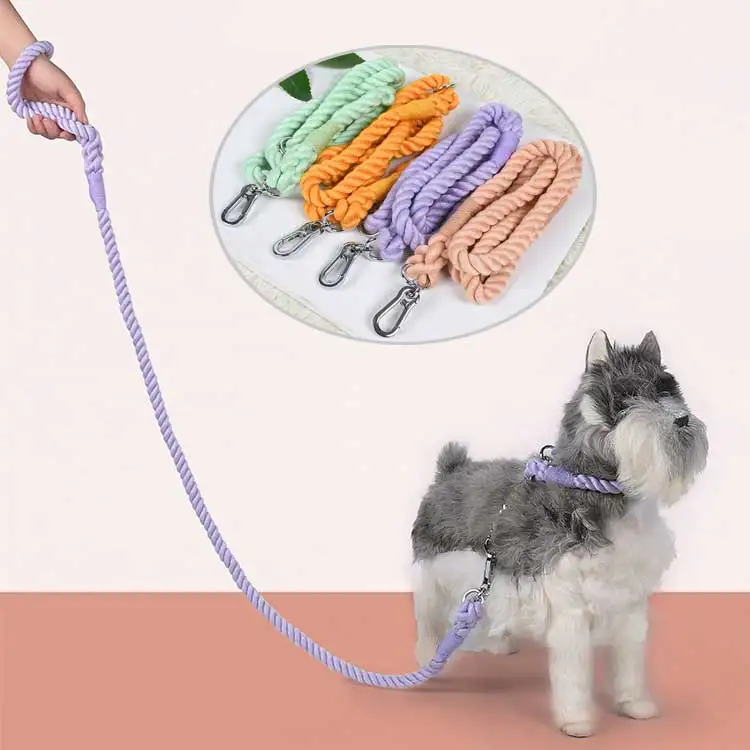 

Wholesale Customized Pet Supplies Breakaway Braided Nylon Cotton Rope Dog Leashes Luxury Pet Leash, Picture