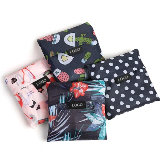 

Wholesale Fashion Eco-friendly Pouch Foldable Reusable Folding Polyester Shopping Bag, Customized color