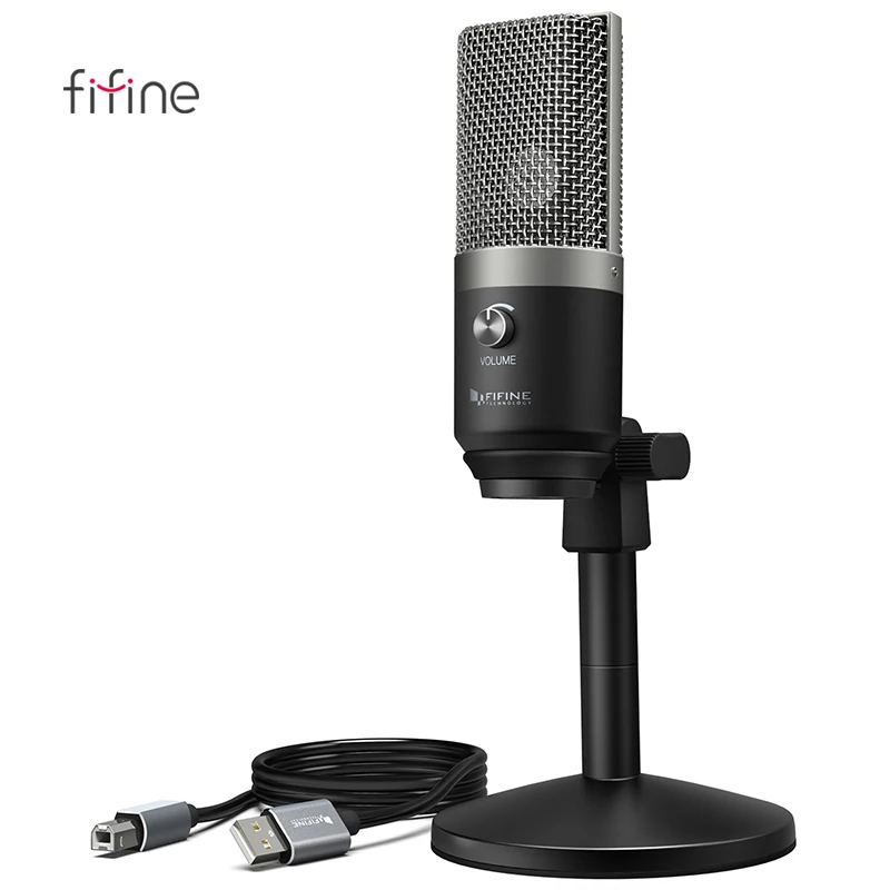 
Fifine Style Laptop Microphone Professional Condenser Microphone USB for Windows Mac OS K670 