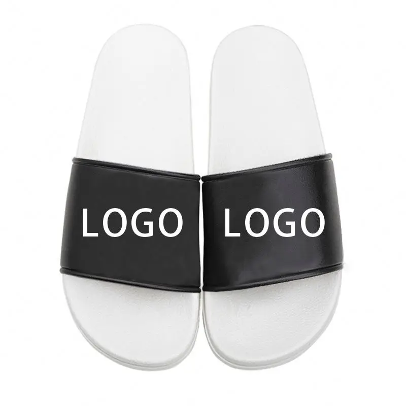 

Slippers Slide sandal Custom Casual PVC Sole High Quality Logo Slides Black women sandals 2021, As shown