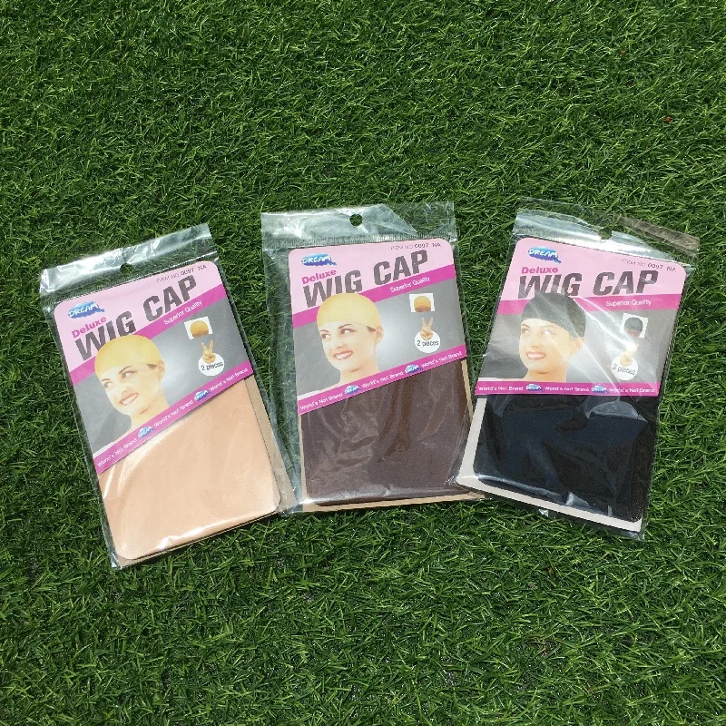 

Stocking Wig Making Caps Deluxe Wig Cap Natural 2 pcs Close End Hair Nets Dome Wig caps dream, Black, brown, dark brown, light brown, beige