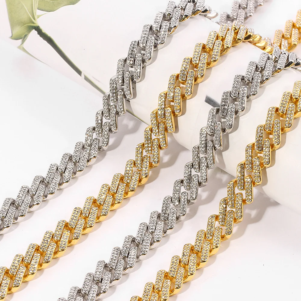 

12mm Custom Charm Necklace/Bracelet Cuban Link Chain Trendy Gold Silver Plated Women Hip Hop Jewelry Name Necklace